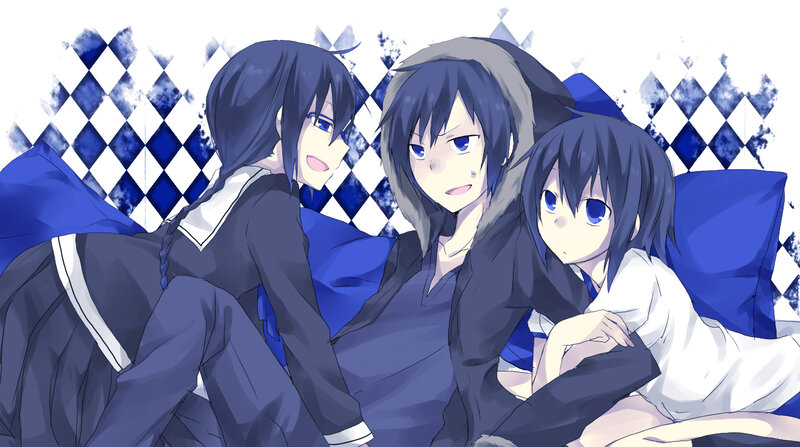 Three Anime Characters — Blue, Calm, Pillows