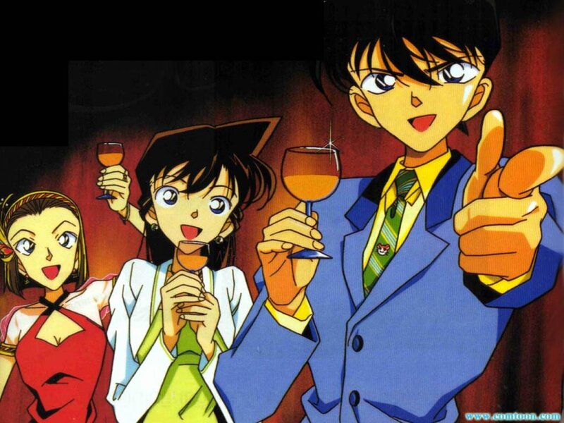 Three Anime Characters — Blue, Celebratory