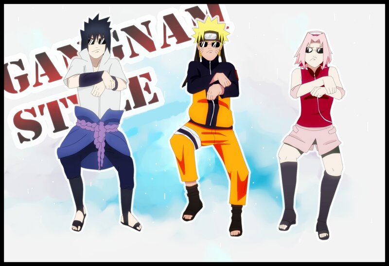 Three Anime Characters — Blue, Confident, Sunglasses