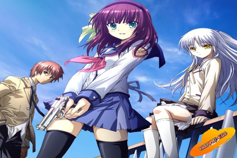 Three Anime Characters — Blue, Dramatic, Afternoon, Gun