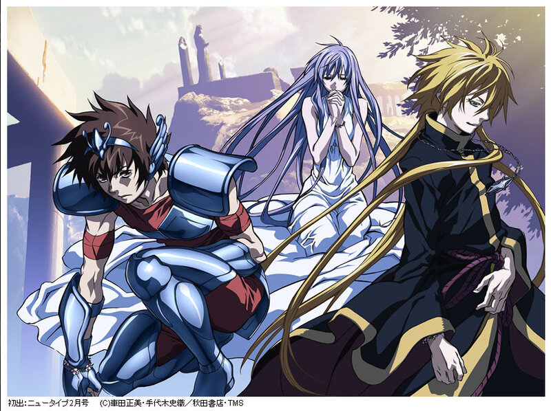 Three Anime Characters — Blue, Dramatic, Afternoon