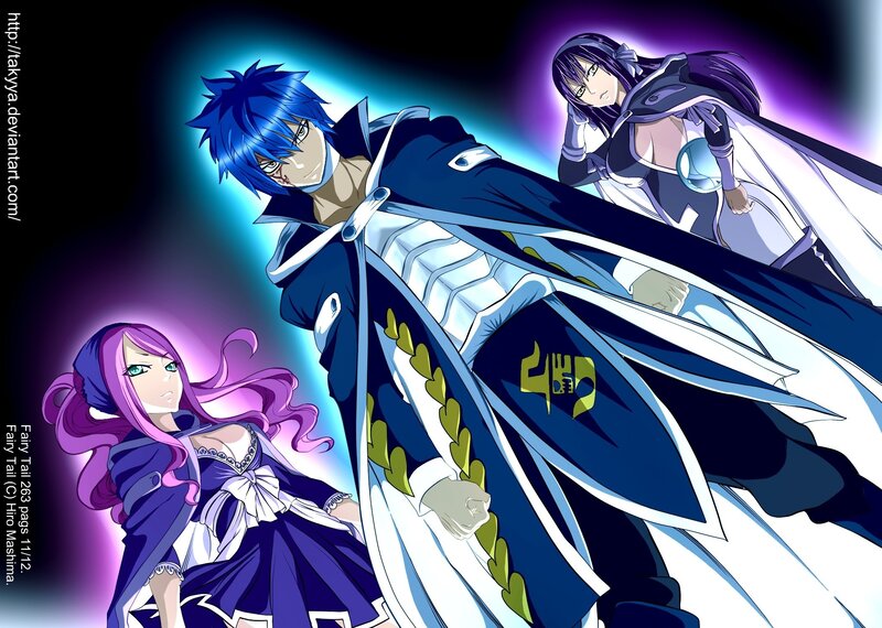 Three Anime Characters — Blue, Dramatic, Cloaks