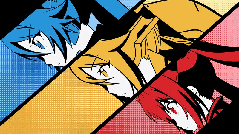 Three Anime Characters — Blue, Dramatic, Comic