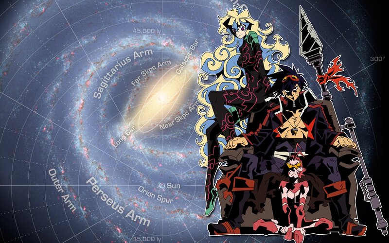 Three Anime Characters — Blue, Dramatic, Galaxy