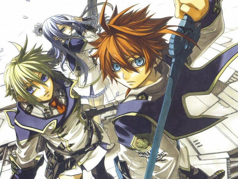Three Anime Characters — Blue, Dramatic, Manga