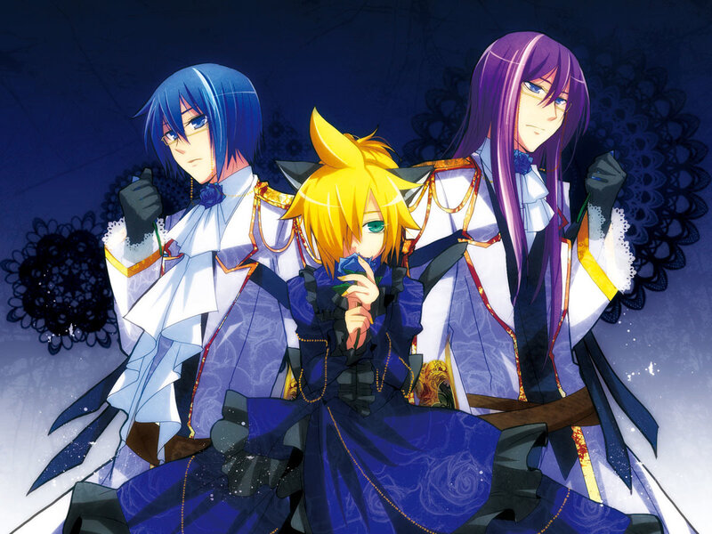 Three Anime Characters — Blue, Dramatic, Night, Blue Hair