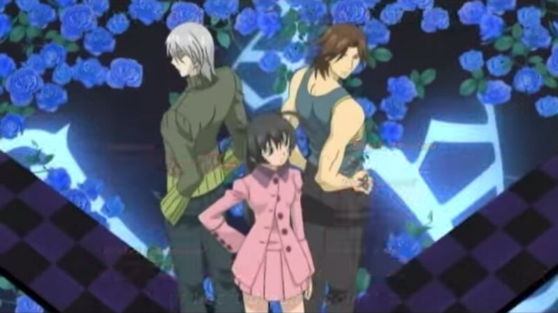 Three Anime Characters — Blue, Dramatic, Night, Blue Roses