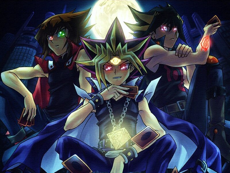 Three Anime Characters — Blue, Dramatic, Night, Cards
