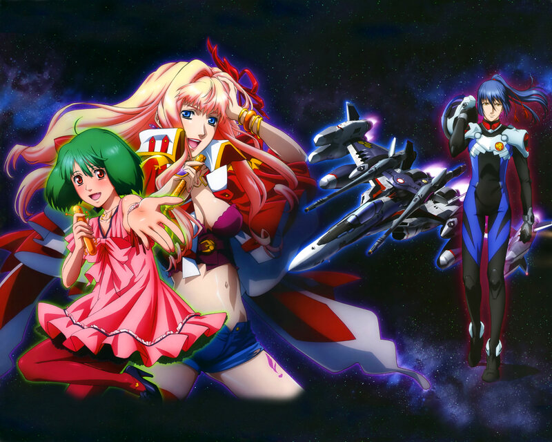 Three Anime Characters — Blue, Dramatic, Night, Spaceship