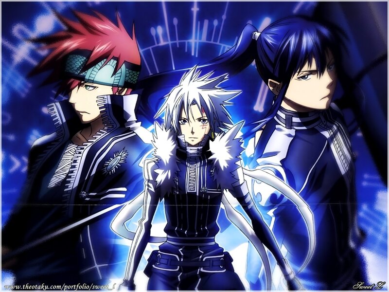 Three Anime Characters — Blue, Dramatic, Red Hair