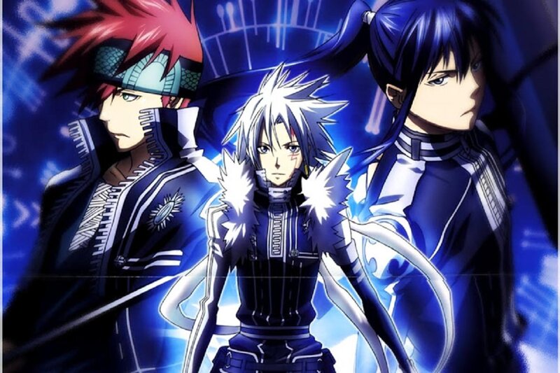 Three Anime Characters — Blue, Dramatic, Red Hair, White Hair