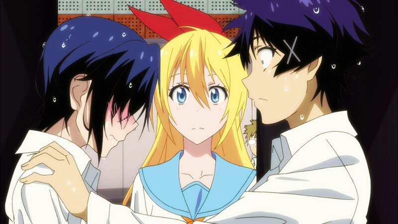 Three Anime Characters — Blue, Dramatic, School Uniform