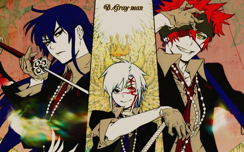 Three Anime Characters — Blue, Dramatic, Sword, Crown