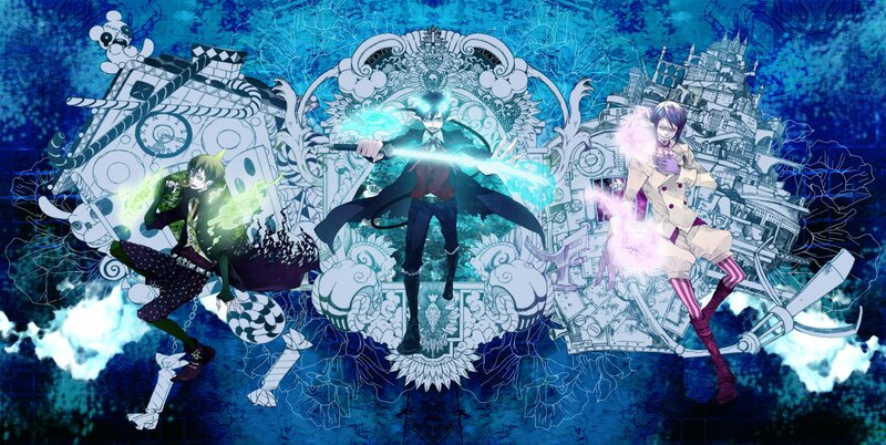 Three Anime Characters — Blue, Dramatic, Sword, Magic