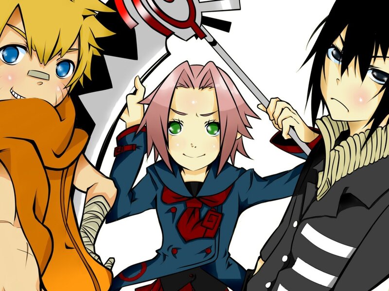 Three Anime Characters — Blue, Dramatic, Sword, Scarf