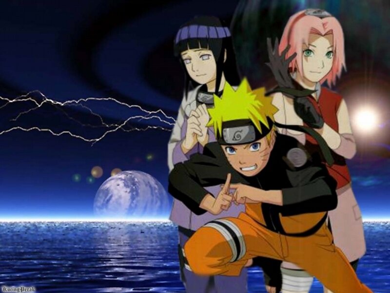 Three Anime Characters — Blue, Dramatic