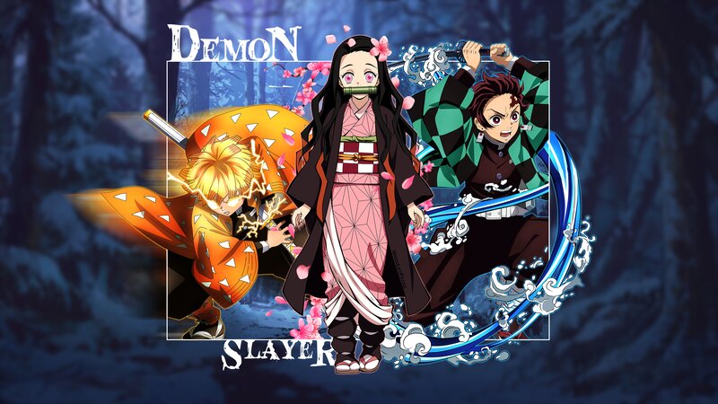 Three Anime Characters — Blue, Dramatic, Winter, Sword