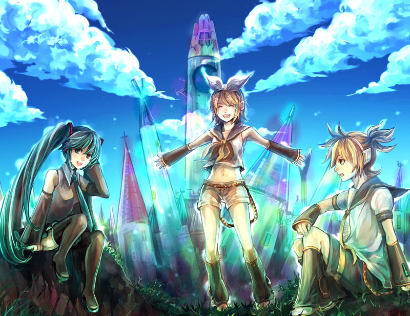 Three Anime Characters — Blue, Dreamy