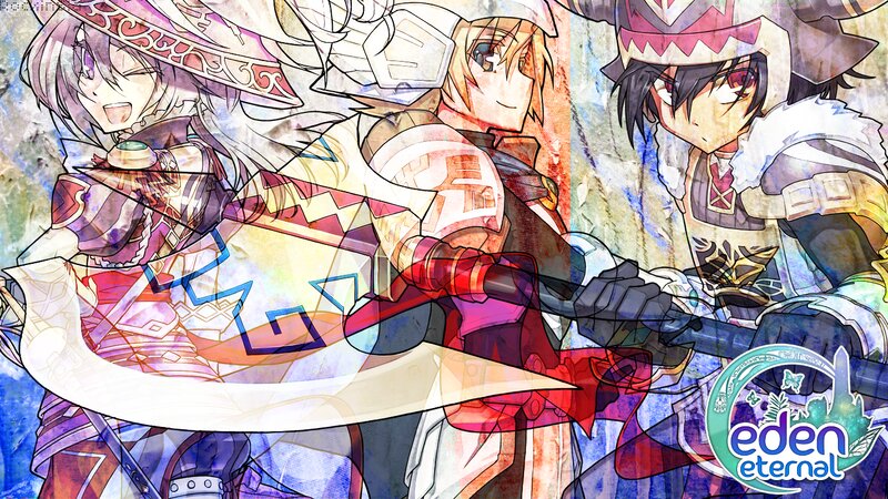 Three Anime Characters — Blue, Dynamic, Fantasy Armor