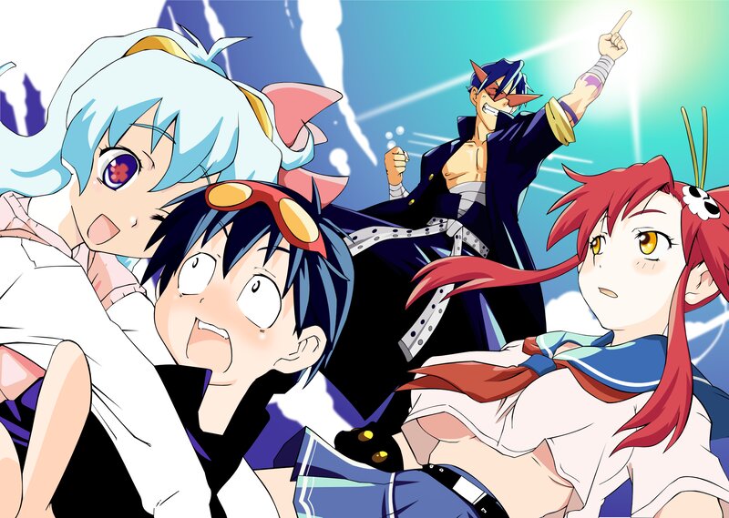 Three Anime Characters — Blue, Energetic, Anime Characters
