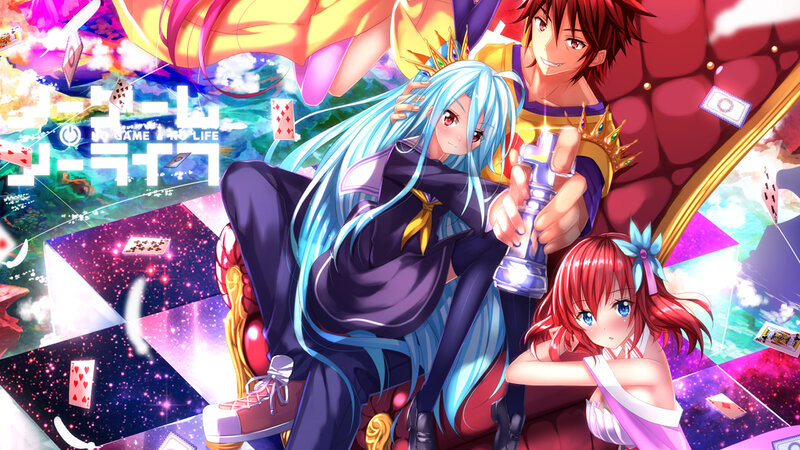 Three Anime Characters — Blue, Fantastical, Cards