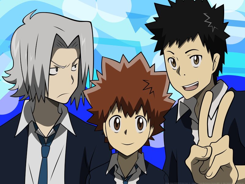 Three Anime Characters — Blue, Friendly, School Uniform