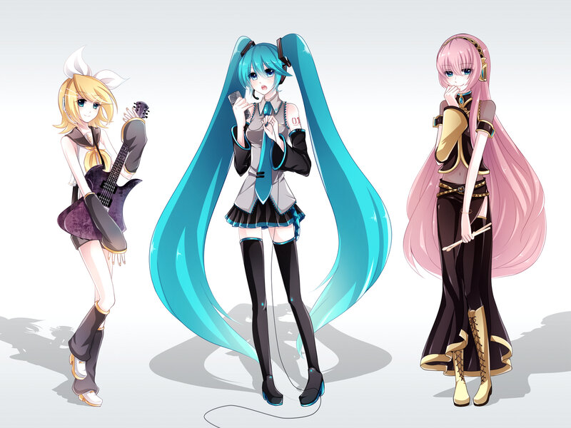 Three Anime Characters — Blue, Neutral