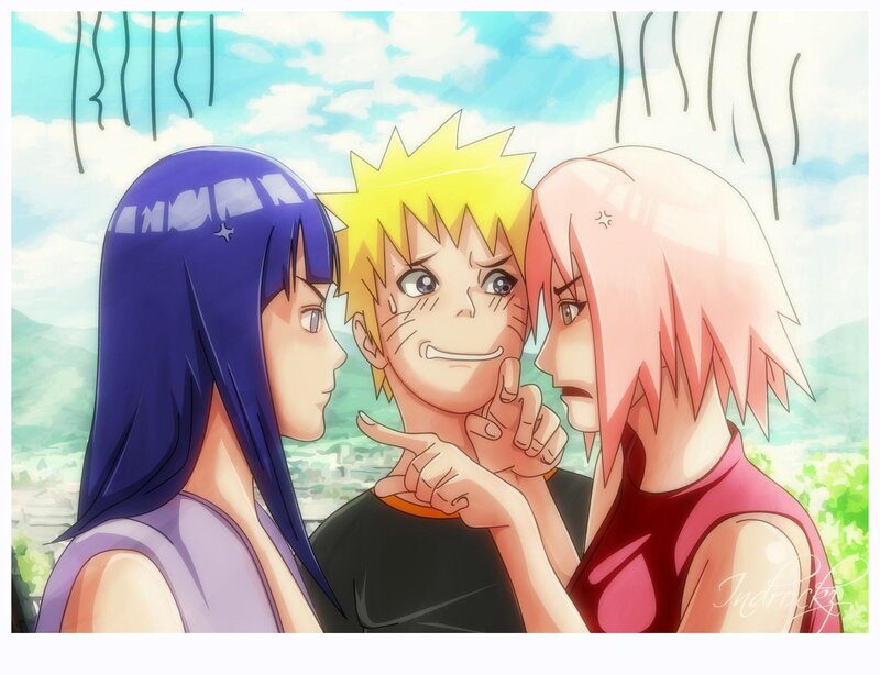 Three Anime Characters — Blue, Playful, Afternoon, Sky