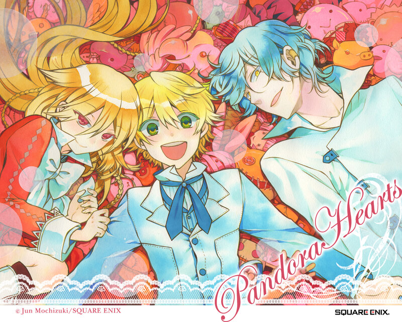 Three Anime Characters — Blue, Playful, Anime Art, Text Overlay