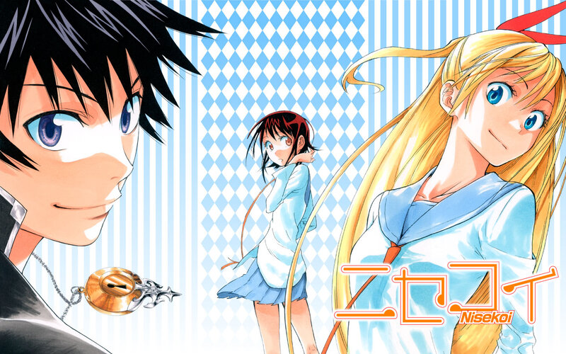 Three Anime Characters — Blue, Playful, Clock Pendant