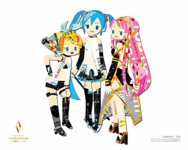 Three Anime Characters — Blue, Playful, Illustration