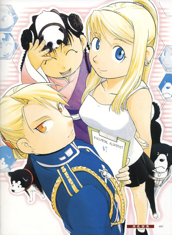 Three Anime Characters — Blue, Playful, Manga, Dog