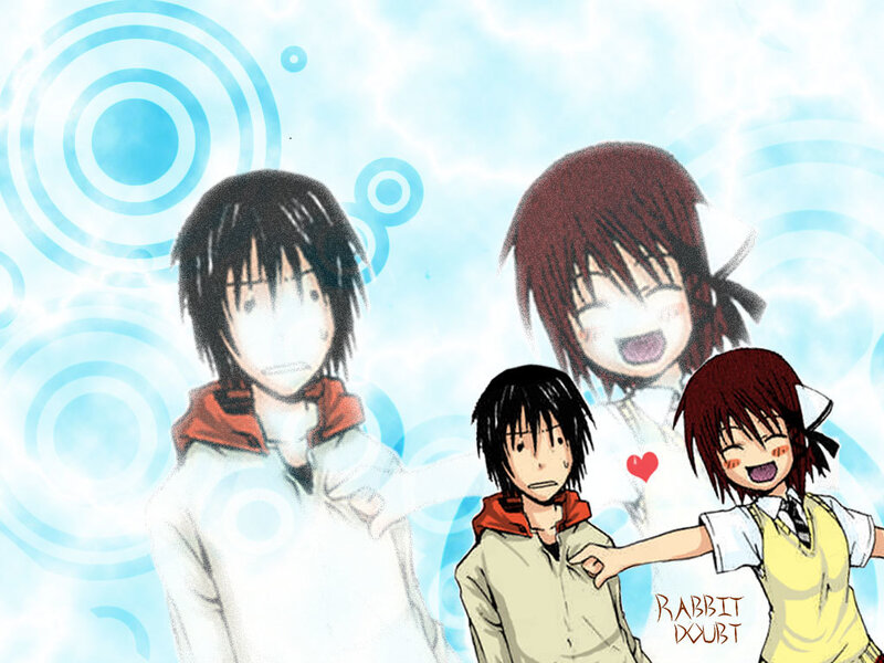 Three Anime Characters — Blue, Playful, Manga
