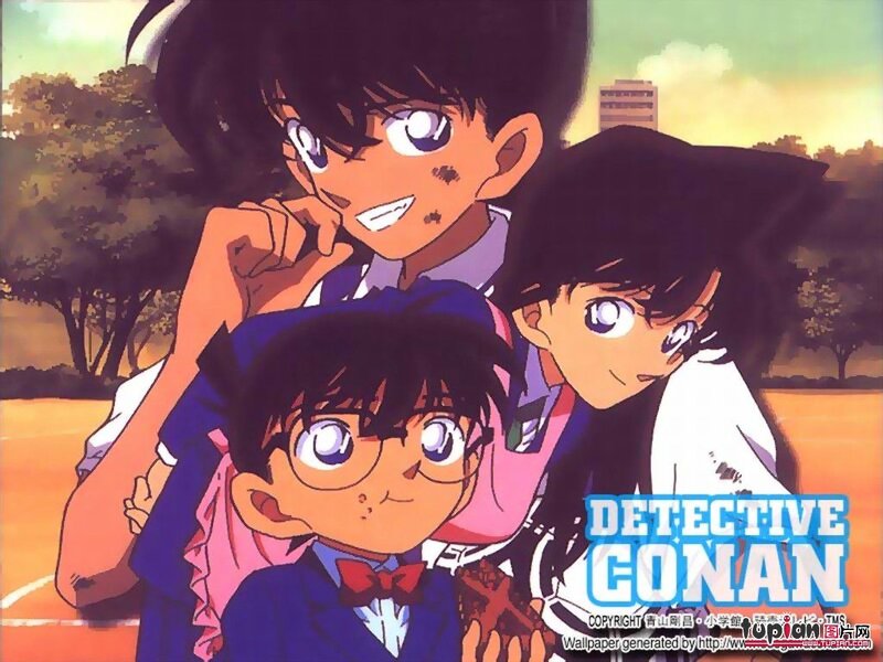 Three Anime Characters — Blue, Playful, Sunset