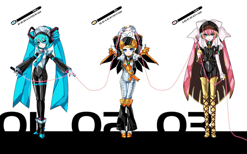 Three Anime Characters — Blue, Playful