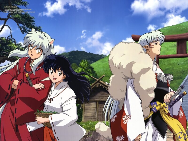 Three Anime Characters — Blue, Serene, Afternoon