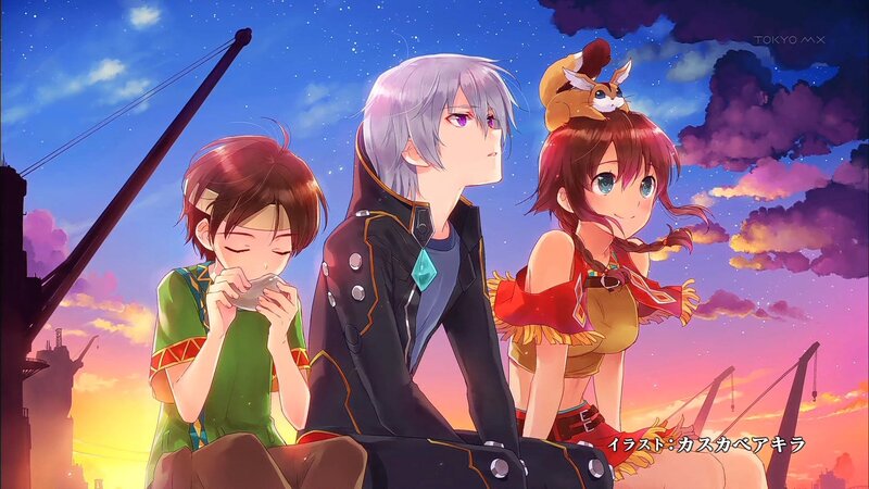 Three Anime Characters — Blue, Serene, Sunset, Crane