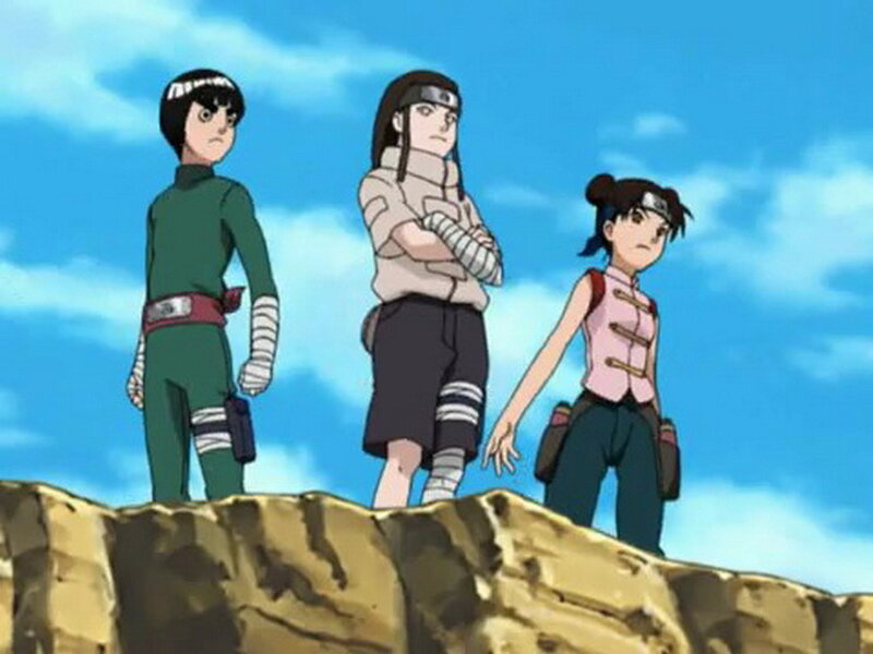 Three Anime Characters — Blue, Serious