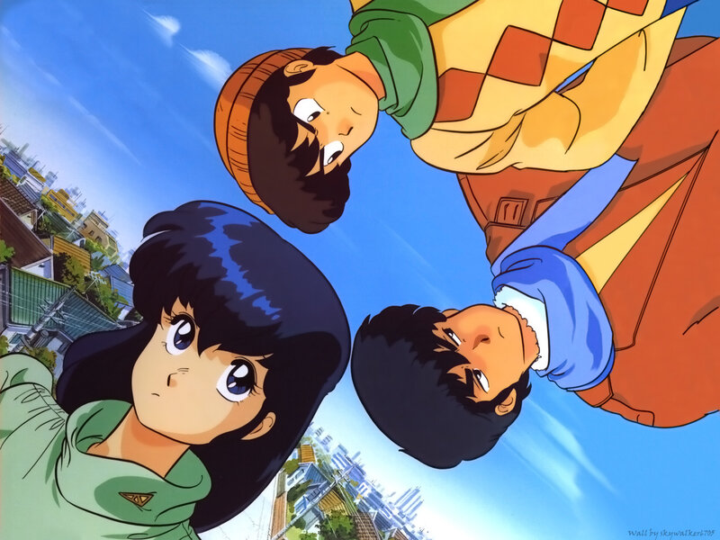 Three Anime Characters — Blue, Uplifting