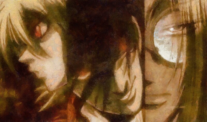 Three Anime Characters — Brown, Dramatic, Manga, Anime Art, Close-up