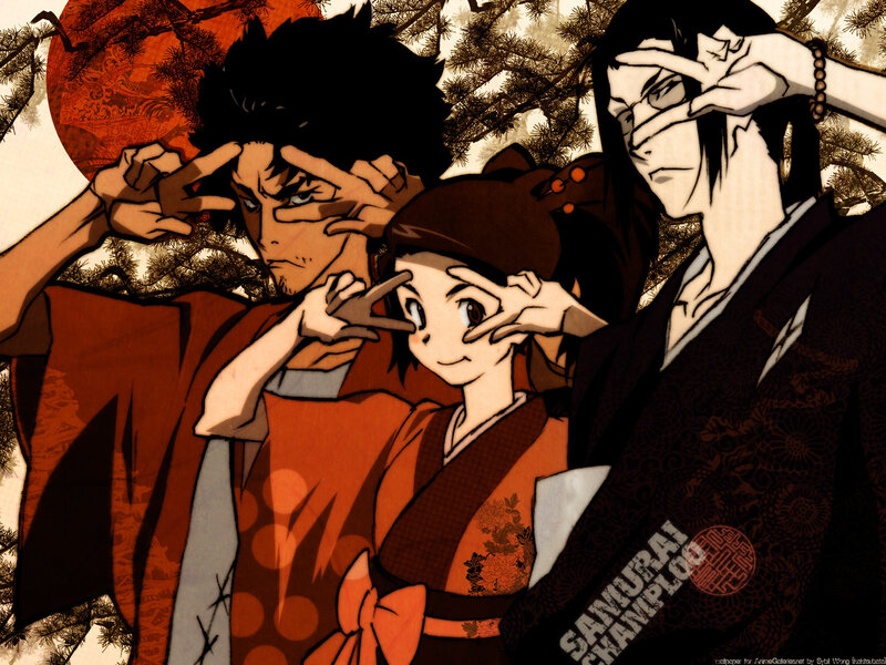 Three Anime Characters — Brown, Dramatic, Sunset, Kimono