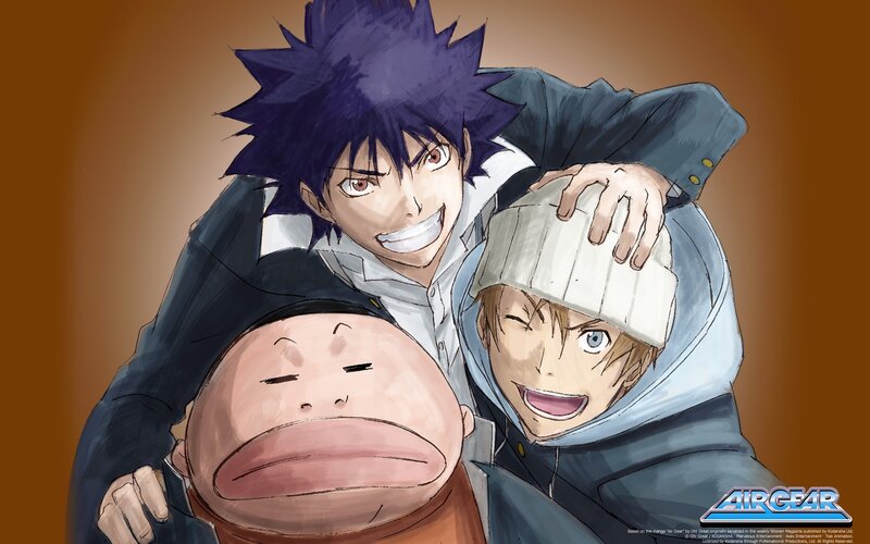 Three Anime Characters — Brown, Playful, Manga