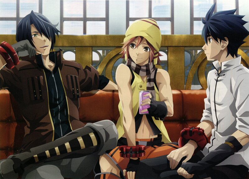 Three Anime Characters — Brown, Relaxed