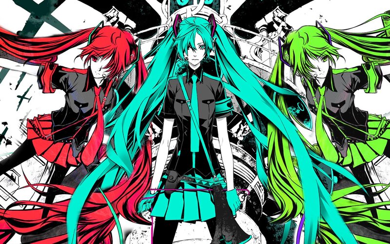 Three Anime Characters — Cyan, Dramatic