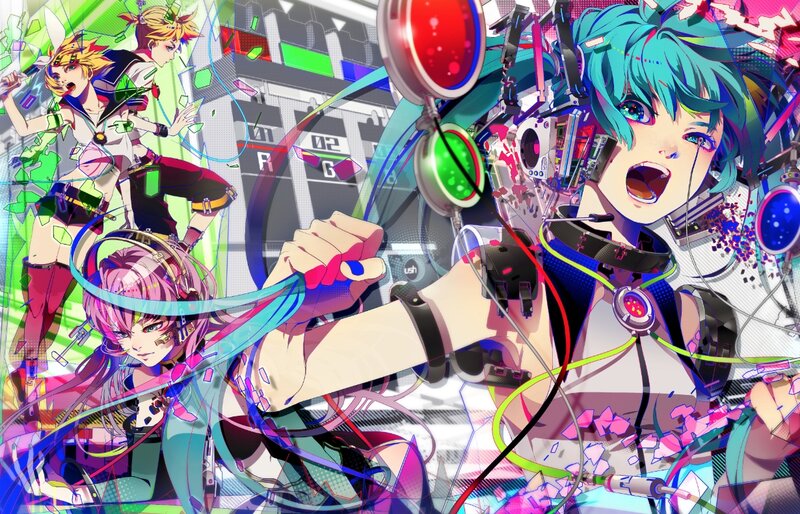 Three Anime Characters — Cyan, Energetic