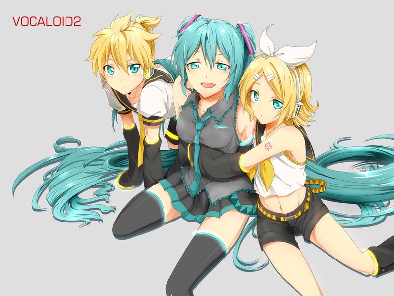 Three Anime Characters — Cyan, Playful