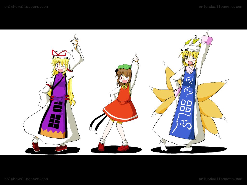 Three anime characters dancing