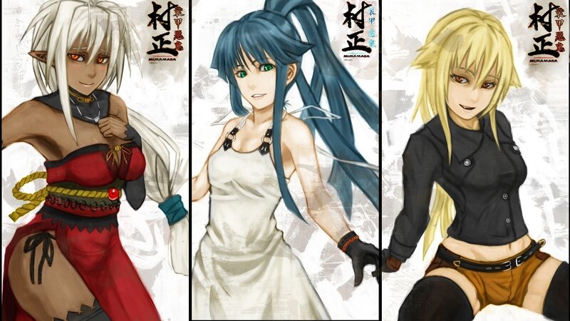 Three anime characters from Muramasa