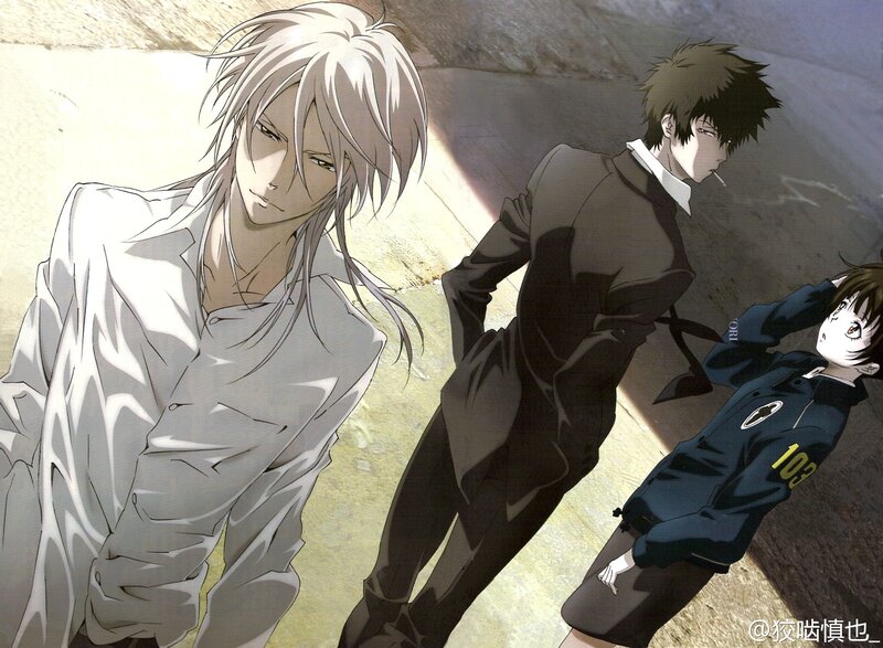 Three Anime Characters — Gray, Dramatic, Afternoon