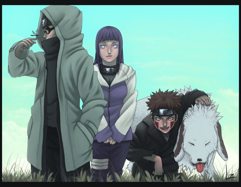 Three Anime Characters — Green, Calm, Afternoon